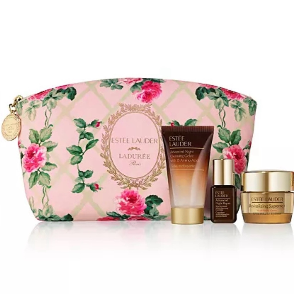 Estée Lauder Floral Cosmetic Bag with Skincare Set